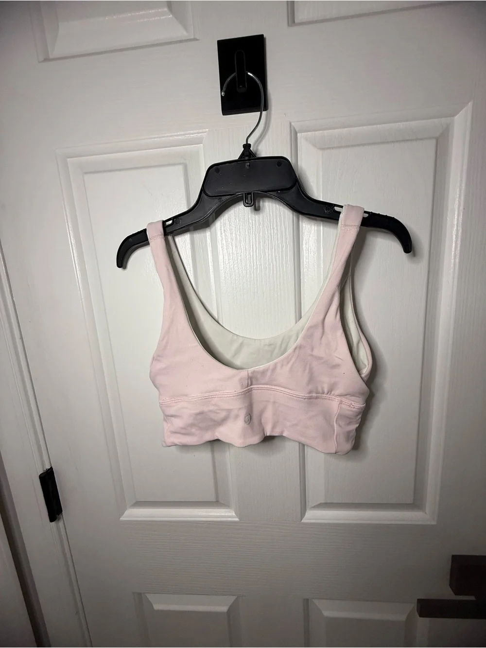 lululemon athletica reversible white/Pale Pink Scoop-Back Sports Bra size 6